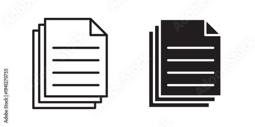 Duplicate icon for web, design. Linear illustrations, editable strokes