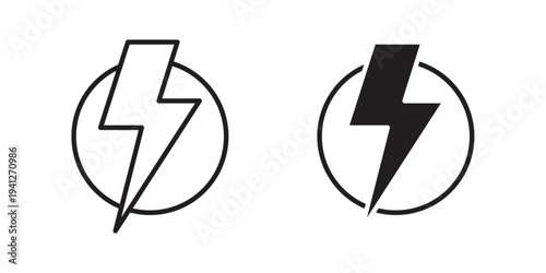 Energy Icon for web, design. Linear illustrations, editable strokes