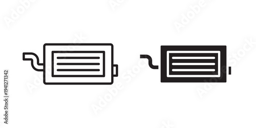 Exhaust pipe icon for web, design. Linear illustrations, editable strokes