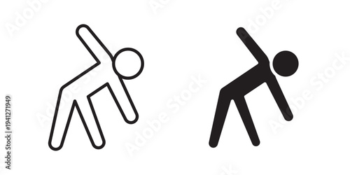 Fitness exercise icon for web, design. Linear illustrations, editable strokes