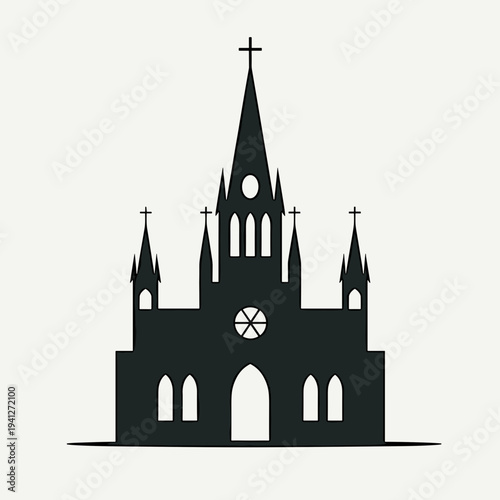 Gothic church silhouette with cross details, concept of religious architecture, spirituality, and historical significance. Useful for articles on culture and religion.