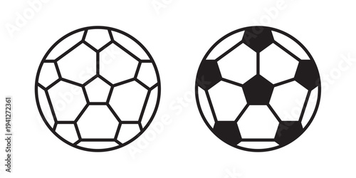 Football icon for web, design. Linear illustrations, editable strokes