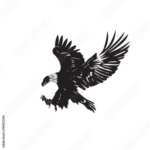 Majestic Eagle Bird Silhouette Vector - Freedom & Wildlife Icon