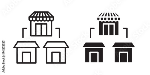 Franchise icon for web, design. Linear illustrations, editable strokes