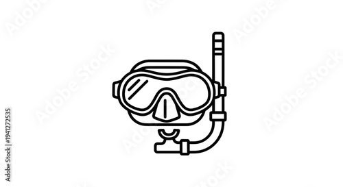 Diving Mask and Snorkel Icon - Underwater Exploration Gear