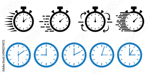Stopwatch and clock illustrations