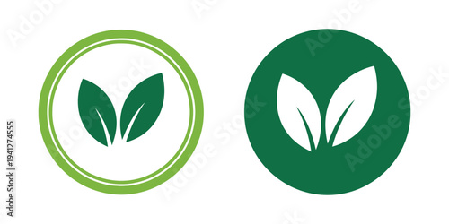 Green leaf logos on white background