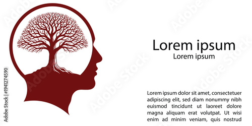 Silhouette of a human head with a tree inside