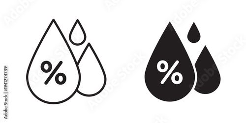 Humidity icon for web, design. Linear illustrations, editable strokes