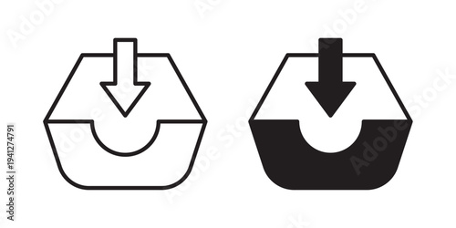 Inbox icon for web, design. Linear illustrations, editable strokes