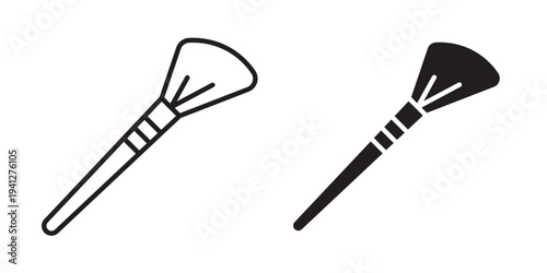 Makeup brush icon for web, design. Linear illustrations, editable strokes