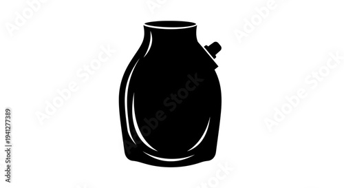 Black Silhouette of a Vintage Jug with Handle