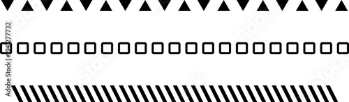 Slash line. Abstract dashed border divider set. Diagonal lines Border. Geometric print for caution tape or barrier. Parallel stripes. Black pattern isolated on white background