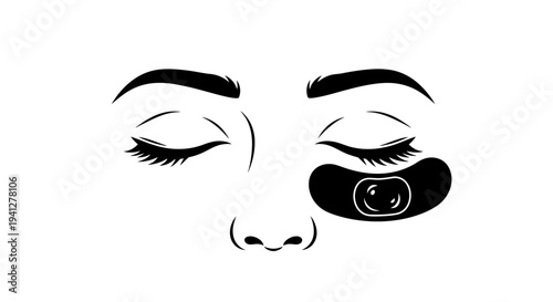 Woman's closed eyes with under-eye patch and beauty mask, skincare routine, self-care, beauty treatment