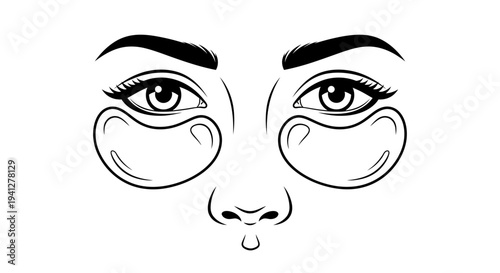 Woman's Eyes with Under Eye Patches, Skincare Routine, Beauty Treatment, Cosmetic Care