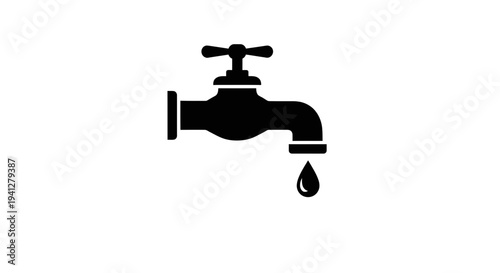 Water Tap Dripping Water Drop Icon Symbol