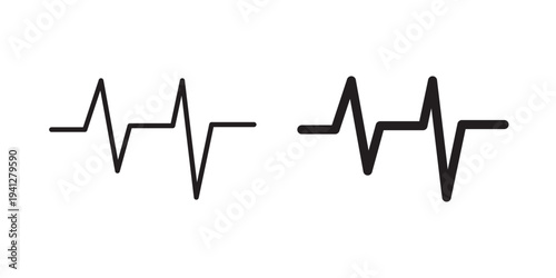 Pulse icon for web, design. Linear illustrations, editable strokes