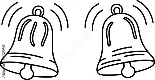 Two ringing bells with sound waves illustration