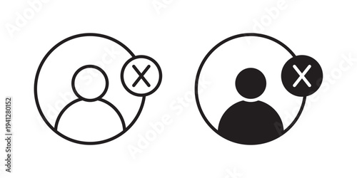 Remove user icon for web, design. Linear illustrations, editable strokes