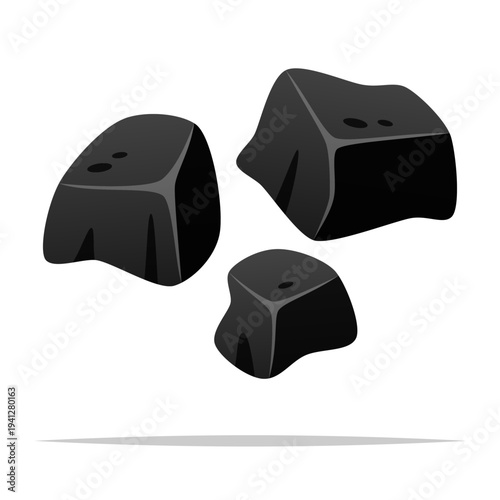 Black coal vector isolated illustration