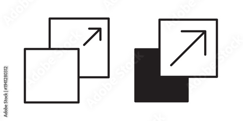 Resize icon for web, design. Linear illustrations, editable strokes