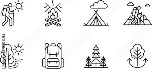 Outdoor adventure and nature icons