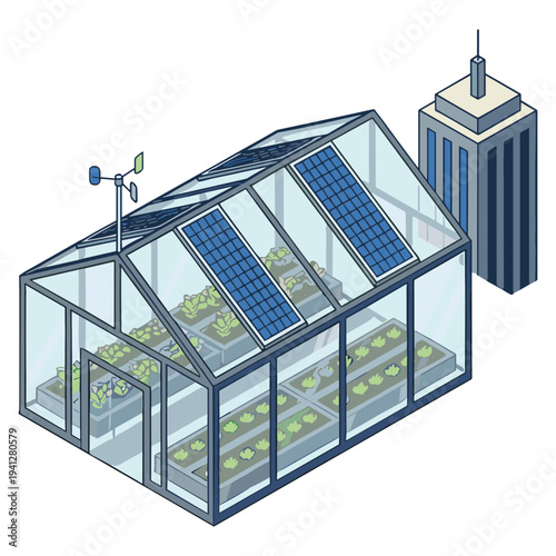 Green Energy City Illustrations of Solar, Wind, and Sustainable Urban Life.
