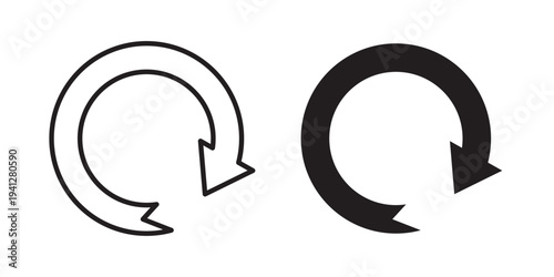 Rotate right icon for web, design. Linear illustrations, editable strokes