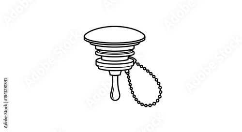 Sink Drain Stopper with Chain - Bathroom or Kitchen Plumbing Fixture