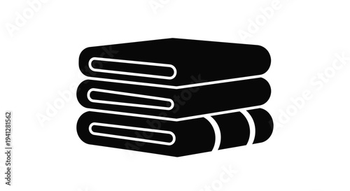 Stack of Folded Towels Icon, Clean Laundry, Bathroom or Spa Symbol, Vector Illustration