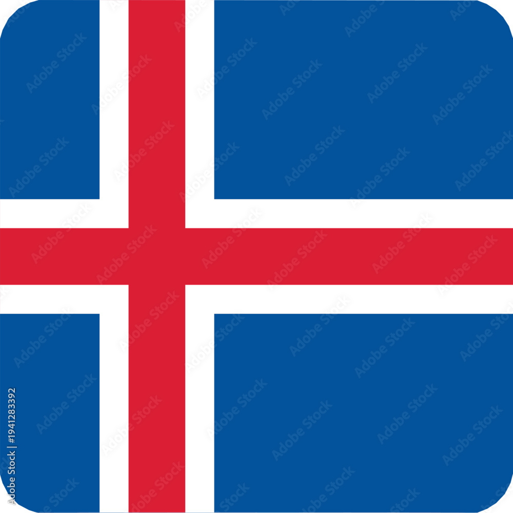 Obraz premium Iceland simple flag. Iceland flag vector. Flag of Iceland on white background