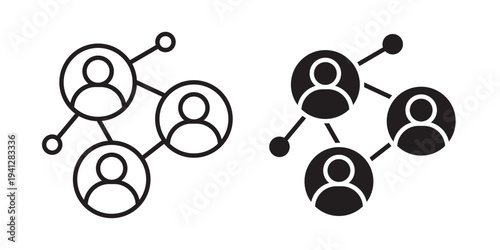 Social network icon for web, design. Linear illustrations, editable strokes