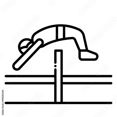 Hurdler Jumping Over Hurdle Outline Icon