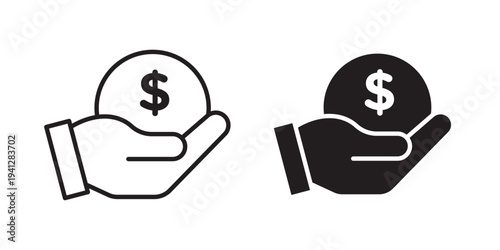 sponsorship icon for web, design. Linear illustrations, editable strokes