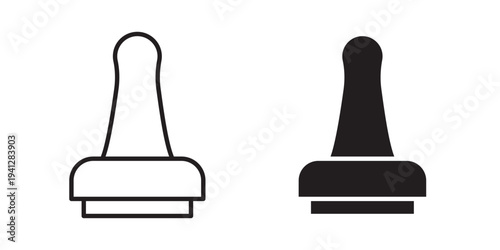 Stamp icon for web, design. Linear illustrations, editable strokes