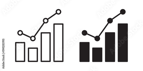 Stats icon for web, design. Linear illustrations, editable strokes