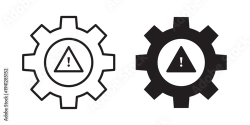 Technical warning icon for web, design. Linear illustrations, editable strokes