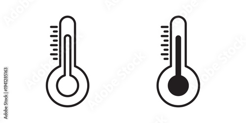 Temperature icon for web, design. Linear illustrations, editable strokes