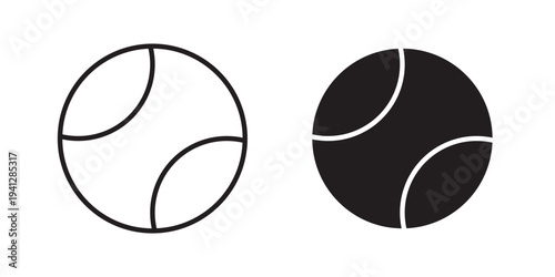 Tennis icon for web, design. Linear illustrations, editable strokes
