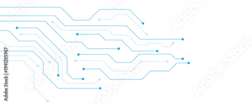 Dense Blue Circuit Board Pattern with Nodes on Black