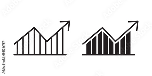 Trend Arrow icon for web, design. Linear illustrations, editable strokes