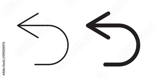 Undo icon for web, design. Linear illustrations, editable strokes