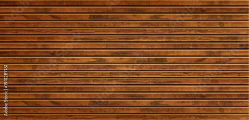 Wooden planks pattern, seamless horizontal wall panel with natural grain texture. Realistic vector background, wood floor with brown timber, top view, retro interior design projects, rustic backdrop