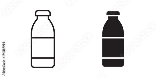 Water bottle icon for web, design. Linear illustrations, editable strokes