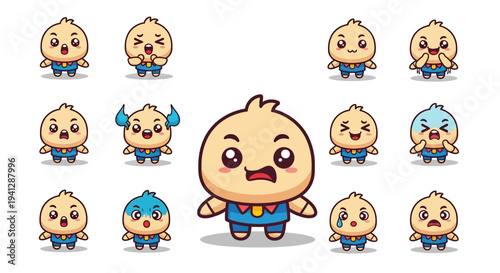 A vibrant collection of cartoon emojis expressing a wide range of emotions, from joy and love to anger and confusion.