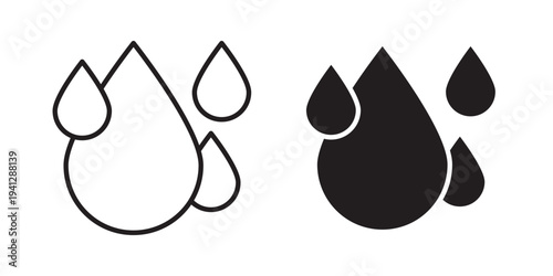 Water drop icon for web, design. Linear illustrations, editable strokes