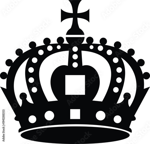 Royal crown with cross emblem isolated
