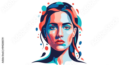 Abstract illustration of a human silhouette with a vibrant, flowing rainbow color splash emanating from its chest, symbolizing creativity and emotion.