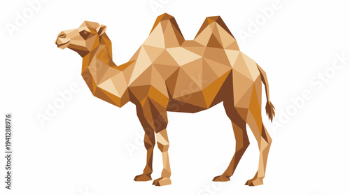 Geometric Camel Illustration - Low Poly Desert Animal Art