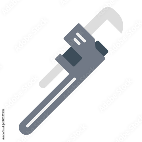 Pipe Wrench Illustration for Plumbing Work and Repair
